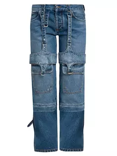 Прямые джинсы карго с пряжкой Off-White, синий