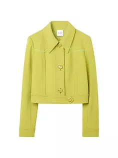 Приталенная куртка из смесовой шерсти St. John, желтый