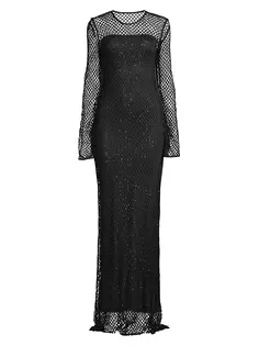 Прозрачное сетчатое платье Vivianna Delfi, черный