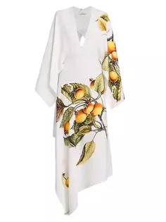 Асимметричное платье макси Persimmon Ferragamo, цвет persimmon white