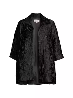 Пиджак трапециевидного кроя Rose Cloque Caroline Rose, Plus Size, черный