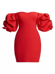 Мини-платье с открытыми плечами Bcbgmaxazria, цвет rosso