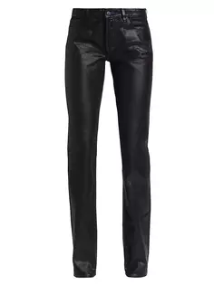 Лакированные джинсы скинни со средней посадкой Ralph Lauren Collection, черный