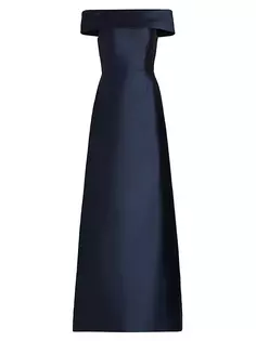 Платье Radzimir с открытыми плечами из смесового шелка Catherine Regehr, синий