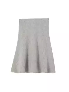 Мини-юбка из смесовой шерсти с начесом St. John, серый