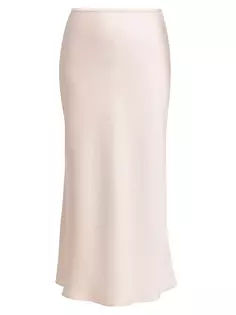 Двусторонняя шелковая юбка миди Simona Loro Piana, цвет almond blossom