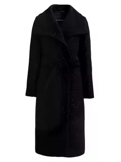 Полушерстяное пальто Gisele с пайетками Dawn Levy, черный