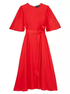 Платье миди из шелкового твила Matinee Kate Spade New York, красный