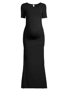 Трикотажное платье макси для беременных Hugo Nom Maternity, черный