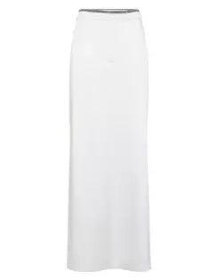Макси-юбка Sartorial с драгоценным поясом Brunello Cucinelli, цвет natural
