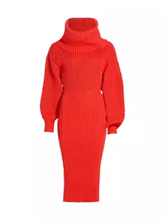 Платье-свитер массивной вязки-снуд A.W.A.K.E. Mode, красный