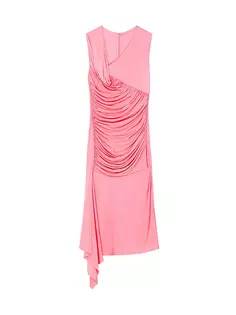 Асимметричное трикотажное платье с драпировкой Givenchy, цвет flamingo