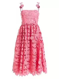 Кружевное платье миди Raelyn с цветочным принтом Mestiza New York, цвет bombay pink