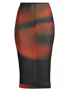Полупрозрачная юбка-карандаш с принтом Juliana Haight., цвет face print