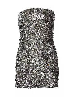 Мини-платье с пайетками Rotate Birger Christensen, цвет silver