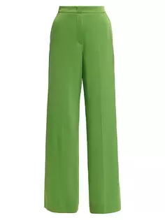 Атласные брюки широкого кроя Scorza Marella, цвет grass green