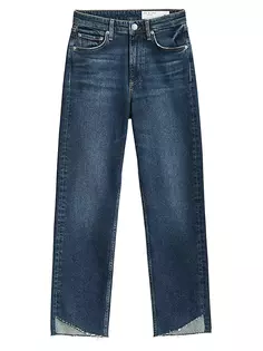 Прямые джинсы со средней посадкой Harlow Rag &amp; Bone, цвет marine