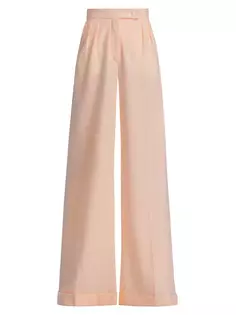 Широкие шерстяные брюки Faraday Max Mara, розовый