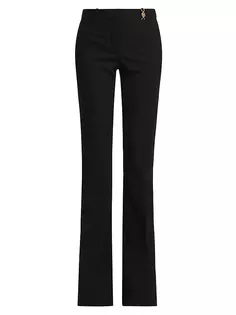 Шерстяные расклешенные брюки Versace, черный