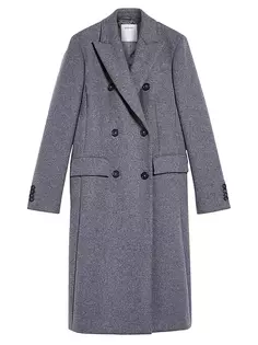 Двубортное пальто из шерсти и кашемира Sportmax, серый