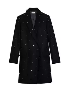 Пальто из смесовой шерсти с пайетками Zadig &amp; Voltaire, цвет noir