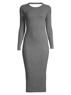 Платье миди Vigo с вырезом сзади Bardot, серый