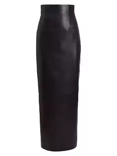 Кожаная макси-юбка-карандаш Loxley Khaite, черный