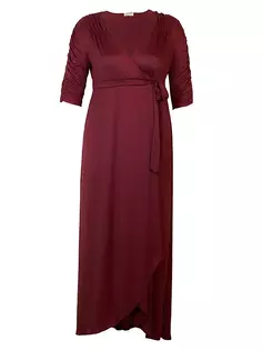 Трикотажное платье макси с запахом Meadow Dream Kiyonna, цвет burgundy