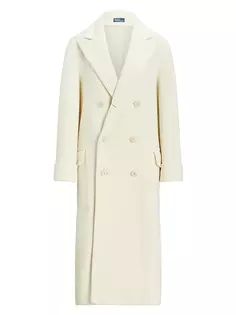 Двубортное пальто из смесовой шерсти Polo Ralph Lauren, цвет cream