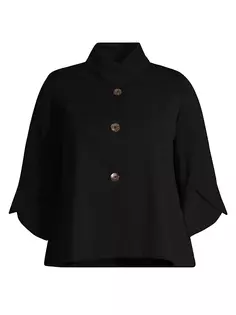 Креповая куртка с декором Ming Wang, Plus Size, черный