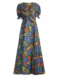 Платье Anjola с принтом листьев Elisamama, мультиколор