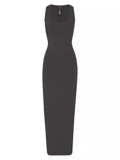Новое винтажное длинное платье с круглым вырезом Skims, цвет ash