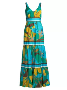 Тропическое многоярусное платье макси Hope For Flowers, мультиколор