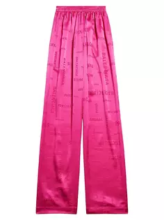 Спортивные брюки из струящейся ткани Bal Paris Allover Balenciaga, цвет fushia