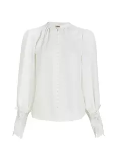 Блуза с кружевными манжетами Ava L&apos;Agence, слоновая кость L'agence