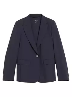 Шерстяной однобортный пиджак Weekend Max Mara, темно-синий