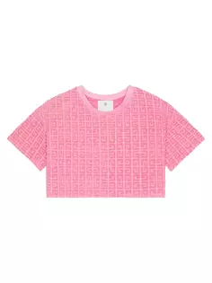 Укороченная футболка из хлопкового махрового жаккарда 4G Givenchy, цвет old pink