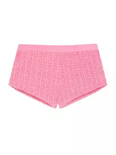 Мини-шорты из хлопкового махрового жаккарда 4G Givenchy, цвет old pink