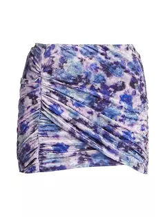 Бархатная мини-юбка с цветочным принтом Guilayo Isabel Marant, фиолетовый