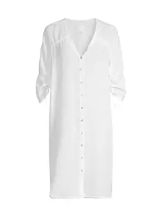 Льняное платье-миди 120% Lino, белый