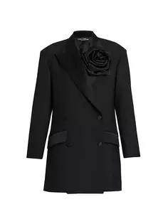 Шерстяной смокинг с цветочным узором Dolce&amp;Gabbana, цвет nero