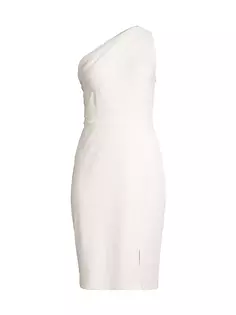 Платье длиной до колена на одно плечо с драпировкой Laundry By Shelli Segal, слоновая кость