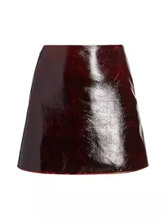 Мини-юбка из смесовой шерсти с покрытием Alaïa, красный