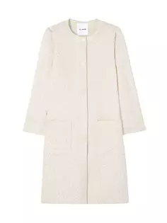 Вечерняя куртка с круглым вырезом текстурированной вязки с пайетками St. John, экрю