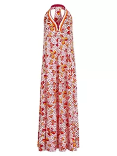 Платье макси с цветочным принтом Iris Vilebrequin, цвет orange pink