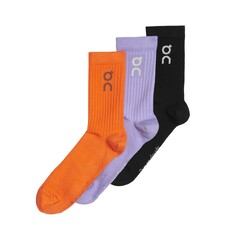 Набор носков On Running Logo Unisex, 3 пары, оранжевый/фиолетовый/черный