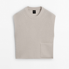 Свитер Massimo Dutti Knit With Pocket Detail - Studio, кремовый