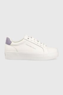 Кожаные кроссовки VULC FLATFORM LACEUP Calvin Klein Jeans, белый