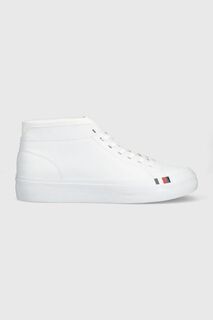 Кожаные кроссовки ELEVATED VULC LEATHER MID Tommy Hilfiger, белый