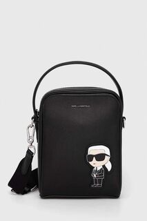 Кожаная сумка Карла Лагерфельда Karl Lagerfeld, черный